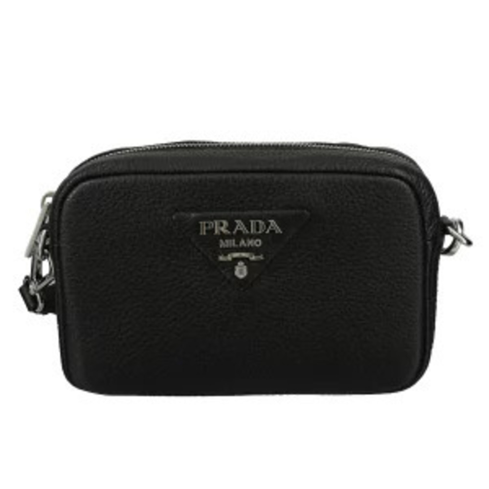 Prada Milano shoulder bag triangular logo plaque Black